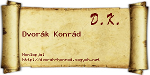 Dvorák Konrád névjegykártya